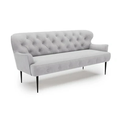 Abbildung von CAVADORE 3 Sitzer Küchensofa Amba, Trendige Sitzbank für Küche oder Esszimmer / 193 x 97 87 Flachgewebe: Hellgrau