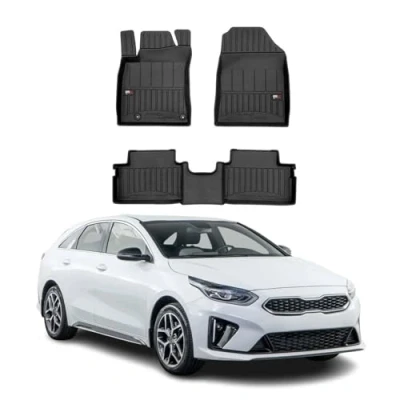 Abbildung von OMAC Gummi Fußmatten kompatibel mit Kia Ceed 2018 2024 Premium TPE 3D Automatten Schwarz 3X