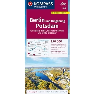 Abbildung von KOMPASS Fahrradkarte 3342 Berlin und Umgebung, Potsdam 1:70.000: reiß wetterfest mit Extra Stadtplänen