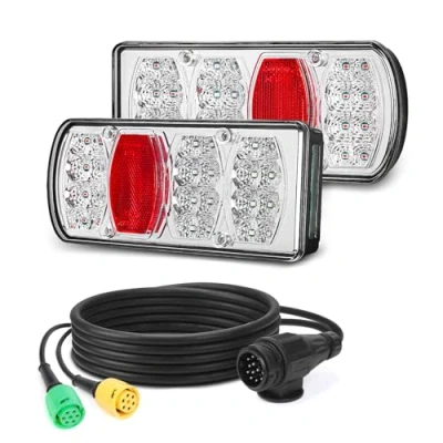 Abbildung von Yuanjoy LED Anhänger Rückleuchten Set, Wasserdichte 13 Poliger anhängerstecker Adapter mit 5 Meter Kabel, 12V 24V polig Beleuchtung Set E Prüfzeichen