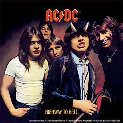 Abbildung von AC/DC Aufkleber Highway to Hell Sticker Angus Rock Metal Heavy ca. 10x10 cm