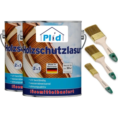 Abbildung von Premium Holzschutzlasur Holzlasur Holzschutz Holzgrundierung Set Palisander