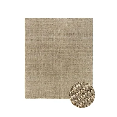 Abbildung von HAMID Jute Teppich, Alcazar Teppich 100% Natürliche Jutefaser Handgewebt, Weicher und Hohe Festigkeit für Wohnzimmer, Esszimmer, Schlafzimmer, Flurteppich Natürlich (300x250cm)
