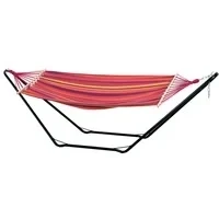 Abbildung von Amazonas Hängematte mit Stahlgestell, 100kg belastbar, 200x100 cm (Beach Set), Schnell aufzustellen und leicht zu verstauen