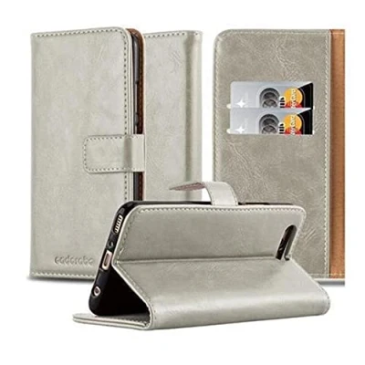 Abbildung von Cadorabo Hülle kompatibel mit Huawei P10 aus Premium Kunst Leder Flip Klappbare Stoßfeste Magnetische [Standfunktion] [Kartenfächern] Cover für Tasche in Braun
