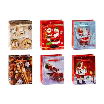 Abbildung von TSI Geschenktüten WEIHNACHTEN SERIE 7, 12er Packung, Größe: Klein (HxBxT 14 x 11 6,5 cm), Art. Nr. 84027