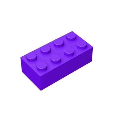 Abbildung von TTEHGB TOY Klassischer Massenziegel 2x4, 100 Stück Baustein Lila, Kompatibel mit Alle Großen Marken, MOC Enthusiasten, Farben: Lila