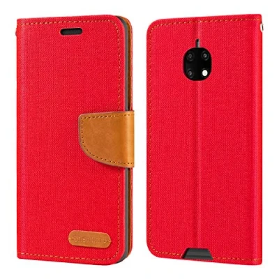 Abbildung von Shantime Blackview BV4900 Hülle, Oxford Leder Wallet Case mit Soft TPU Back Cover Magnet Flip für Pro Rot
