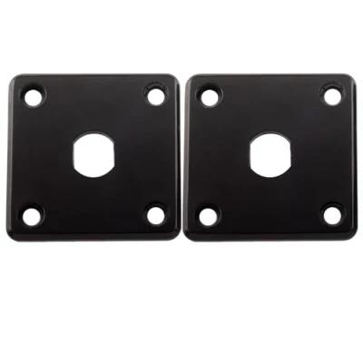 Abbildung von Musiclily Pro Kunststoff Gitarren Buchsenplatte Square Output Jack Plate Klinkenbuchsen Platte für Epiphone LP Style E Gitarre, Schwarz (2er Set)
