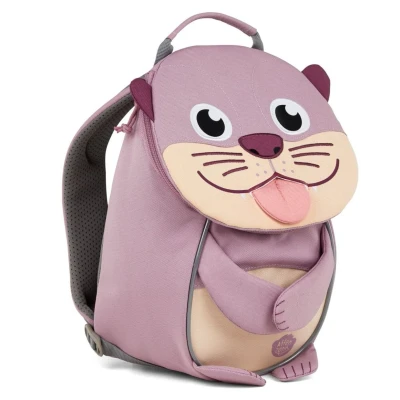 Abbildung von Affenzahn Kleiner Freund Kindergarten Rucksack für 1 3 Jährige Ergonomisch Reflektierend Ziehzunge mit Namensschild Otter Braun