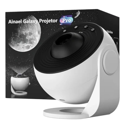 Abbildung von Ainael Sternenhimmel Projektor, Planetarium Sternenprojektor Nachtlicht Lampe Kinder Erwachsene Stern Galaxie Projektor mit 3 HD Glasscheiben für Deko Schlafzimmer Weihnacht Geschenk