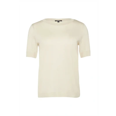 Abbildung von comma Rundhalsausschnitt Tshirt basic, Damen, Größe: 34, Beige