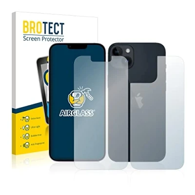 Abbildung von BROTECT Schutzglas für Apple iPhone 14 (Display+Rückseite) Schutzfolie Panzer Folie Glas [Extrem Kratzfest 9H, Anti Fingerprint, Ultra Transparent]