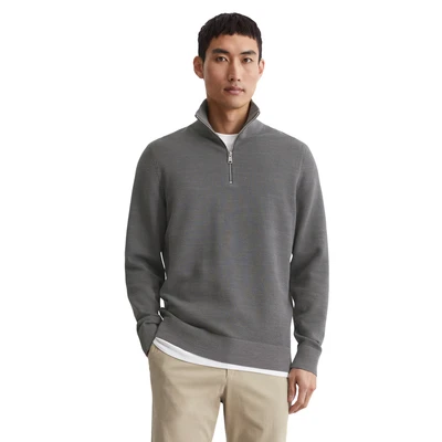 Abbildung von Marc O&#039;Polo Troyer Ottoman Struktur Strickpullover, Herren, Größe: XXL, Gray pin