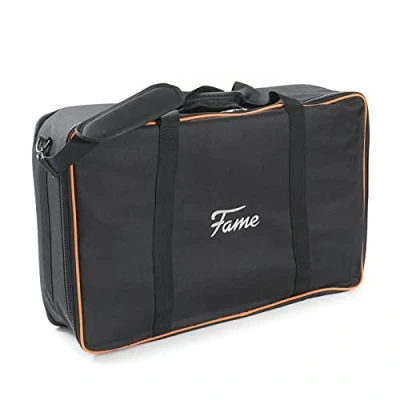 Abbildung von Fame Premium Large Pedalboard Tasche, Wetterfest, Stabil, Effektgeräte Tasche mit Rucksackgarnitur, Zubehörfach, Inklusive Polsterung, Innengurte zur Fixierung, Oxford Black