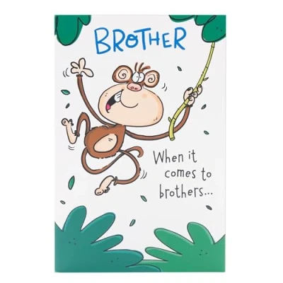 Abbildung von UK Greetings Geburtstagskarte für Bruder Lustiges Pop Up Affe Snot Design