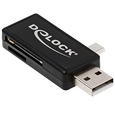 Abbildung von DeLOCK 91738 Speicherkartenleser Micro USB Schwarz (MicroSD (TransFlash), MicroSDHC, MicroSDXC, USB, Schwarz, 13 mm, 30 6 mm)