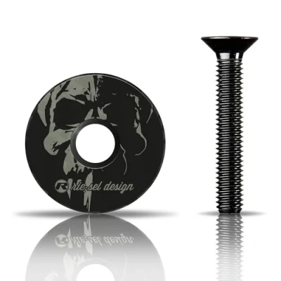 Abbildung von Riesel Design® stem:cap Vorbaukappe aus Carbon inkl. Aluschraube