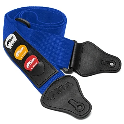 Abbildung von Tiger STP4 BL Plektren Gitarrengurt Blau