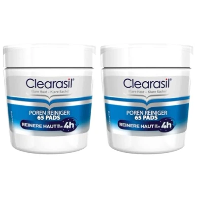 Abbildung von Clearasil Gesichtspflege Set Poren Reiniger Pads Spar Pack, 2 tlg., (2 x 65 St)