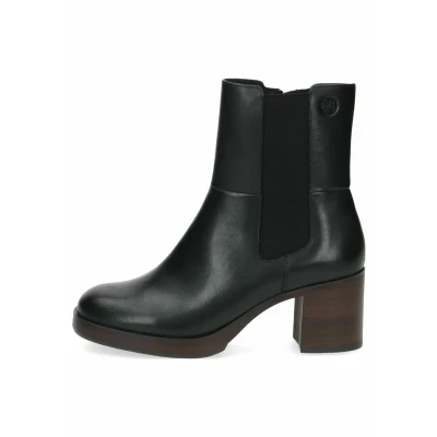 Abbildung von CAPRICE Damen Stiefeletten mit Absatz Memotion aus Leder Blockabsatz Weite G, Schwarz (Black Nappa), 41 EU