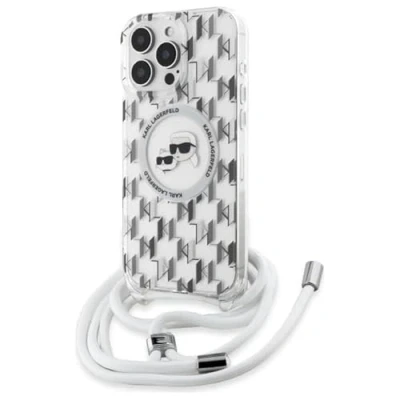 Abbildung von CG MOBILE Karl Lagerfeld KLHMP16LHCKCKLCT Hülle für iPhone 16 Pro 6.3 Zoll transparent Lizenzprodukt IML Crossbody Monogram &amp; Choupette Head kompatibel mit MagSafe