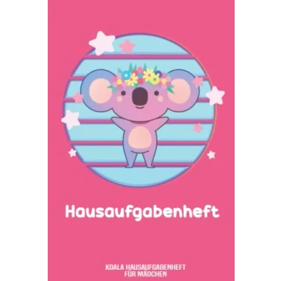Abbildung von Koala Hausaufgabenheft für Mädchen: Tolles pinkes mit einem die Schultüte oder Einschulung