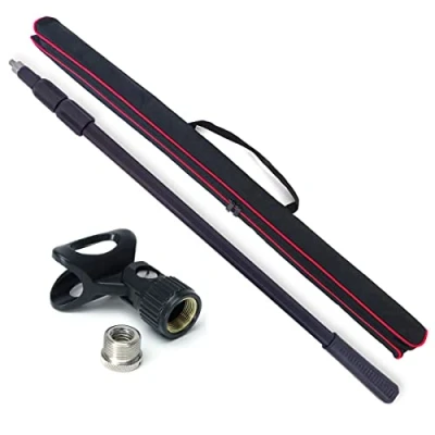 Abbildung von keepdrum BP03 Tonangel Boompole 2m + MSA023 Mikrofonklammer für Richtmikrofone 22 24mm
