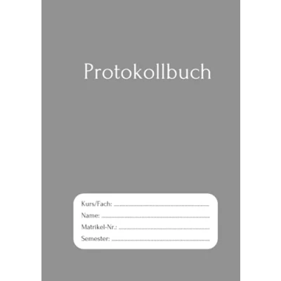 Abbildung von Protokollbuch: Kariertes Notizbuch mit Register ideal für Schule und Studium Notizen Protokolle GRAU