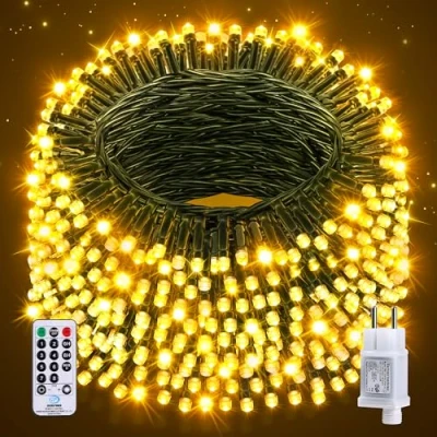 Abbildung von Auriostar Lichterkette Außen Weihnachtsbaum 20m 200LED Outdoor Innen Strom 8 Modi mit Fernbedienung Timer, Wasserdicht IP44 Weihnachtsbeleuchtung für Party Garten Balkon
