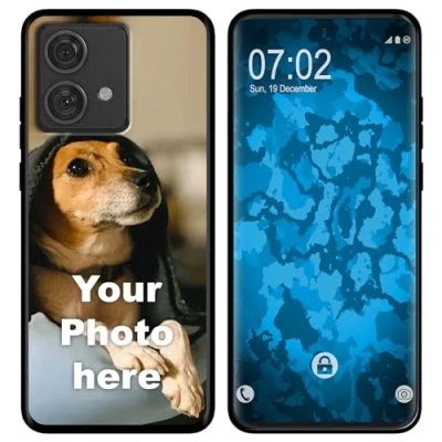 Abbildung von PhoneNatic personalisierte Handyhülle für Moto Edge 40 Neo Custom Case in schwarz zum selbst gestalten mit eigenem Foto Bild Text individuell (Custom Schwarz, Neo)