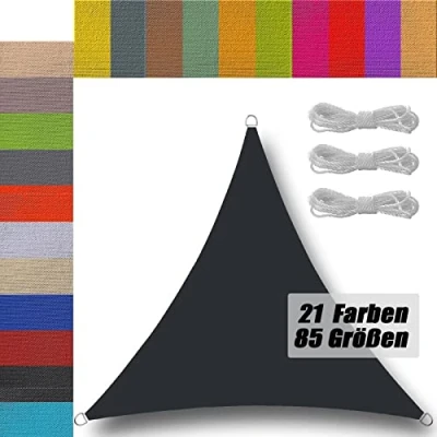 Abbildung von Ufamiluk sonnensegel dreieckig wasserdicht 1.6x1.6x1.6m Balkon Regenschutz 95% UV Schutz Windschutz Überdachung Plane für Garten Terrasse Outdoor Camping Patio Schwimmbad Anthrazit
