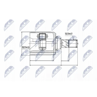 Abbildung von NTY NPW NS 032 Gelenksatz Vorderachse links, getriebeseitig NISSAN: Qashqai / Qashqai+2 I