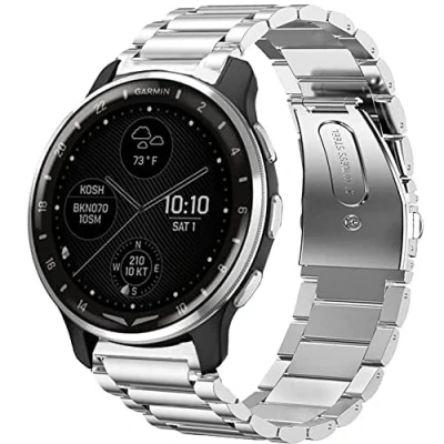 Abbildung von Onetuo Armband Kompatibel mit Garmin D2 Air Smartwatch, Classic Edelstahl Uhrenarmband für Smartwatch (Silber)