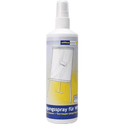 Abbildung von OFFICEPOINT Whiteboard Reiniger 250 ml Tafelreiniger für trocken abwischbare Whiteboards Boardreiniger Schreibtafeln, Weißwandtafeln, Boards Pumpspray (1)