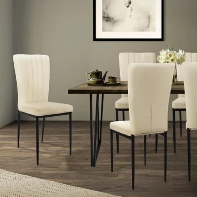Abbildung von ML Design Esszimmerstühle 4er Set mit Samt Bezug, Taupe, Küchenstühle Rückenlehne, Polsterstuhl Metallbeinen, Ergonomischer Esstisch Stuhl, Esszimmerstuhl modern, Wohnzimmerstuhl Küchenstuhl