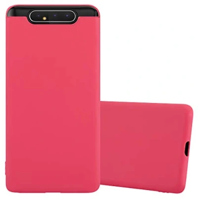 Abbildung von Cadorabo Hülle kompatibel mit Samsung Galaxy A80 / A90 4G Schutzhülle TPU Silikon Case Candy Design Slim Kratzfest Weiche Gummi Rundumschutz für in Rot