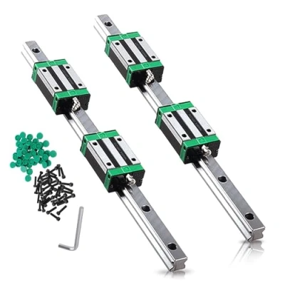 Abbildung von CNCMANS HGR15 Linearführung Linearschiene 2Stück 500mm Führungsschiene mit 4Stück Hohe Präzision HGH15CA Linearlager Lagerblock, CNC Teile für 3D Drucker (linearführung 500mm)