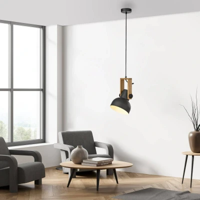 Abbildung von Pendelleuchte CUP 2.0, 1xE27 max. 60Watt exkl., höhenverstellbar, IP20, Schwarz
