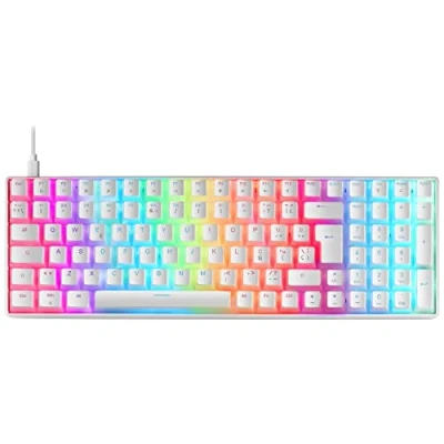 Abbildung von Mars Gaming MKULTRA, Mechanische Tastatur Weiß RGB, Kompakt 96%, Schalter Outemu SQ Rot, Spanisch US