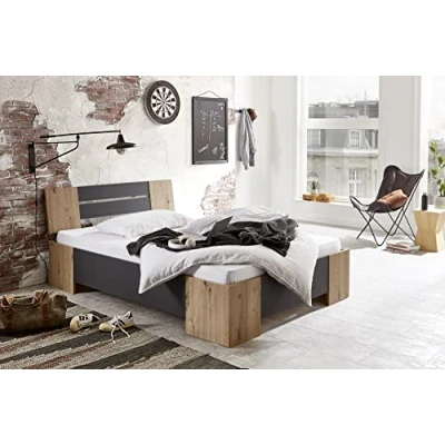 Abbildung von BMG Möbel Futonbett Graz Bett Holzbett Doppelbett 140x200 cm Made in Germany, Anthrazit