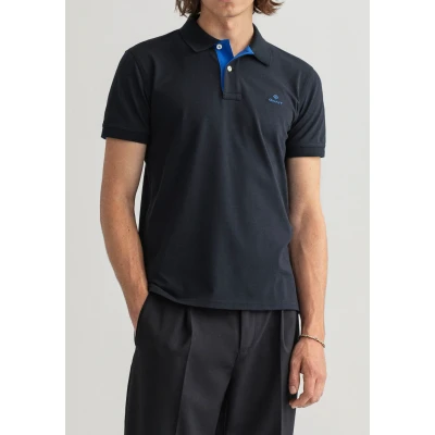 Abbildung von GANT Contrast Collar Rugger Poloshirt, Herren, Größe: Small, Black