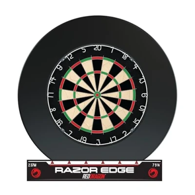 Abbildung von RED DRAGON Darts Ultimativer Steeldartscheibe Surround Ring Stahlspitze Dartboard Set Enthält Klassische Borste Dartscheibe, Dart Wandschutz einschließlich offizieller Oche Linie