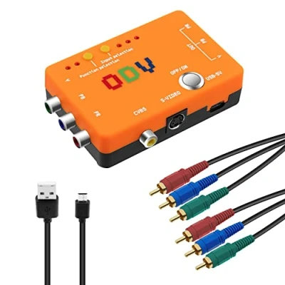 Abbildung von Mcbazel ODV II Component/CVBS/S Video zu YPbPr Component Konverter mit AV Kabel/LED Anzeigen für Retro Gaming Konsole