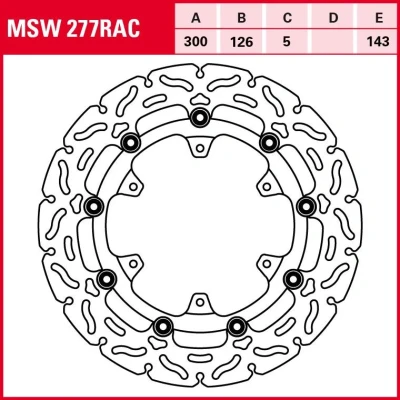 Abbildung von TRW MSW277RAC Bremsscheibe 300 5