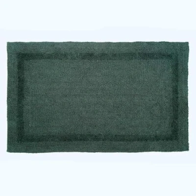 Abbildung von Homescapes Großer Badvorleger moosgrün, XXL Badematte 70x120 cm, Baumwoll Badteppich Premium mit Wende Design