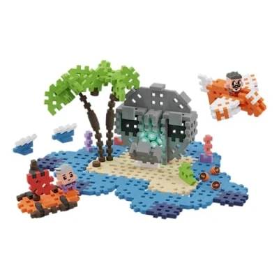 Abbildung von Marioinex Mini Waffel Abenteuer Schatzinsel Bausteine 148 Stück 2 Figuren Montessori Bausteine, Kinder Waffelblöcke Konstruktionsspielzeug