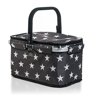 Abbildung von Genius Einkaufskorb Falko Premium Tragekorb Picknickkorb, Lunchkorb Shopping Bag 22 L für Ausflug Camping