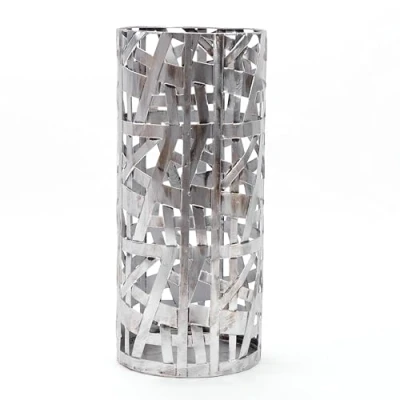 Abbildung von DESIGN DELIGHTS Schirmständer SCHIRMSTÄNDER &quot;CHICAGO&quot;, Metall, antik silber, 50 cm, Flechtmuster