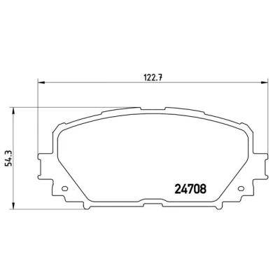 Abbildung von BREMBO P 83 101 Bremsbelagsatz exkl. Verschleißwarnkontakt ohne Zubehör TOYOTA: Yaris II Schrägheck, III Verso S